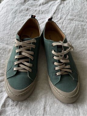 Richards Brazil Canvas Sneakers – Green Minimal Style – Size 8.5